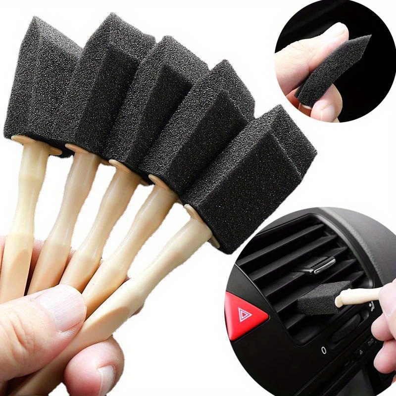 

5pcs Polyurethane Car Vent Cleaning Brushes, Auto Interior Detailing Scrubbers, Dust Removal Outlet Wash Duster Tools For Vehicle Maintenance