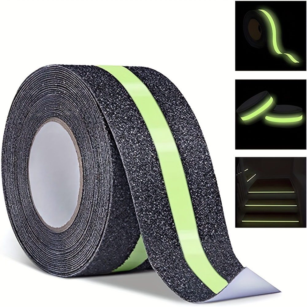 

Glow-in-the-dark Anti-slip Safety Tape - 1 Roll, Plastic, Non-slip Grip Traction Tape For Stairs, Indoor & Outdoor Slippery Surfaces, Enhances Safety, 2 Inch X 16.4 Foot