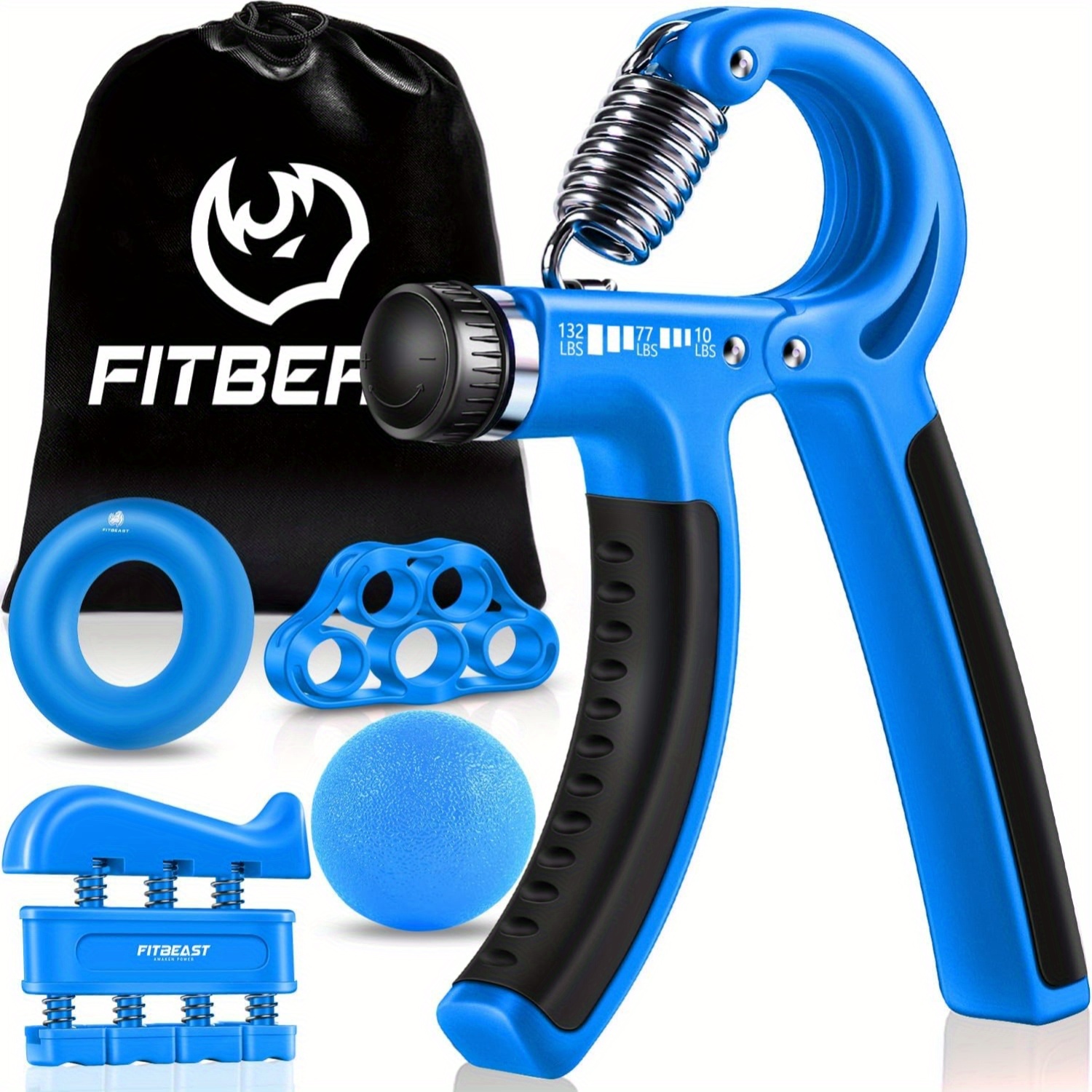 

Fitbeast Grip Strengthener Forearm Strengthener Hand Grips Strengthener Kit - 5 Piece Adjustable Resistance