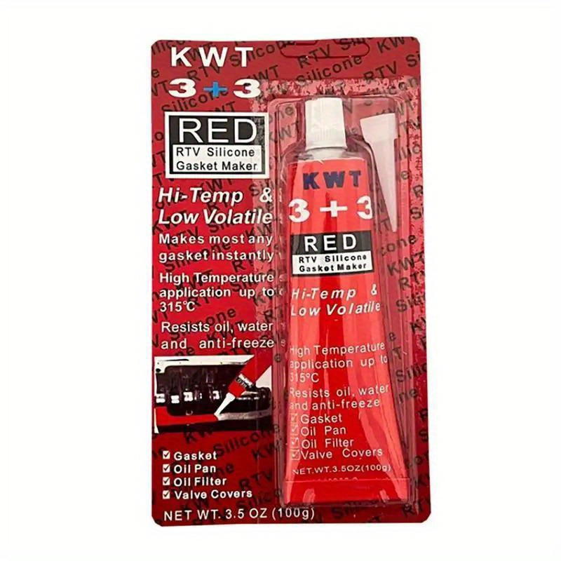 

Kwt 3+3 High-temp & Low Volatile Rtv Silicone Gasket Maker - Multipurpose Adhesive For Engines, Clutches & Glass