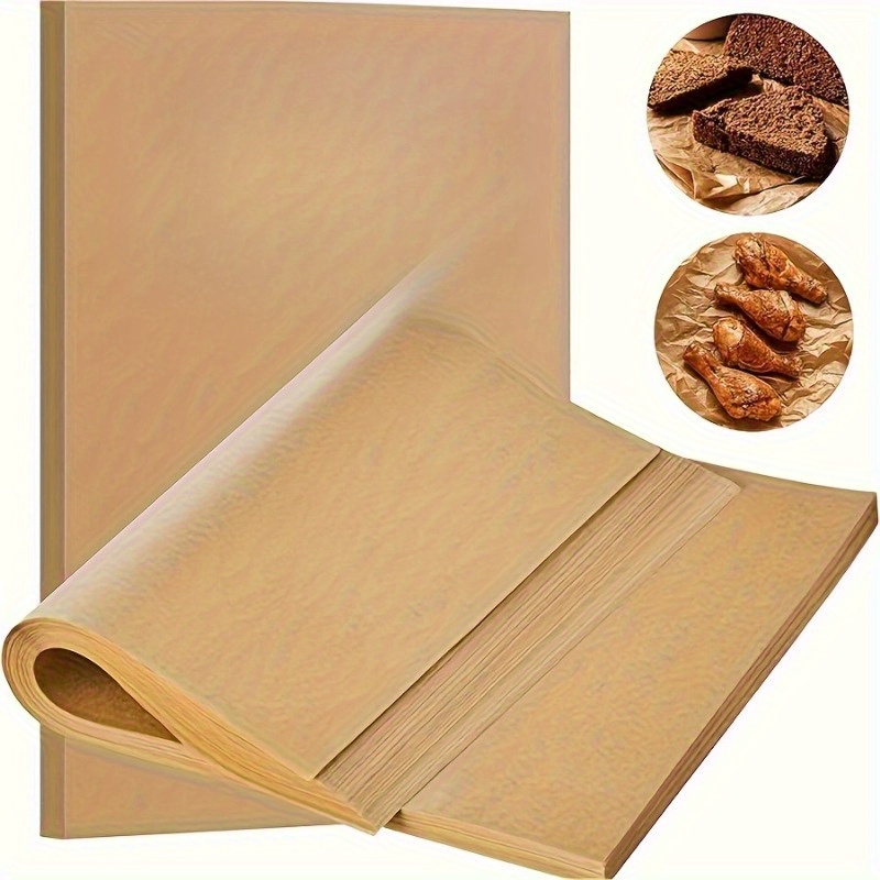 

100-piece Unbleached Parchment Paper Sheets - Non-stick, Pre-cut For Baking, Cooking, Bbq & More - Essential Kitchen Accessories