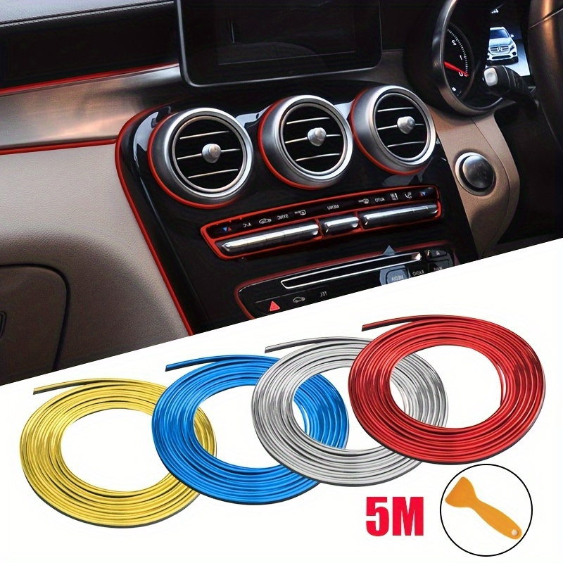 

5m Car Interior Trim Flexible Strip - Pvc, Dashboard & Door Decoration Accessories