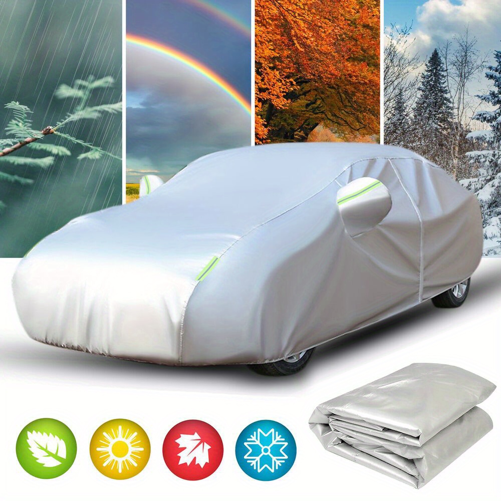 TEMU 193*70.9*59in Full Car Weather Uv Protection Dust Automotive Cover 190t Outdoor Universal Full Cover