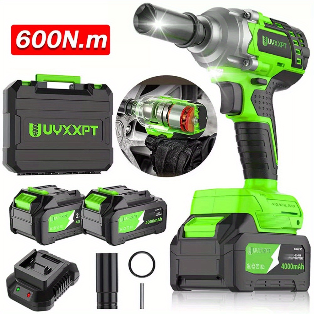 

Cordless Electric Impact Wrench 1/2'' High Power Driver 2battery Heavy-duty