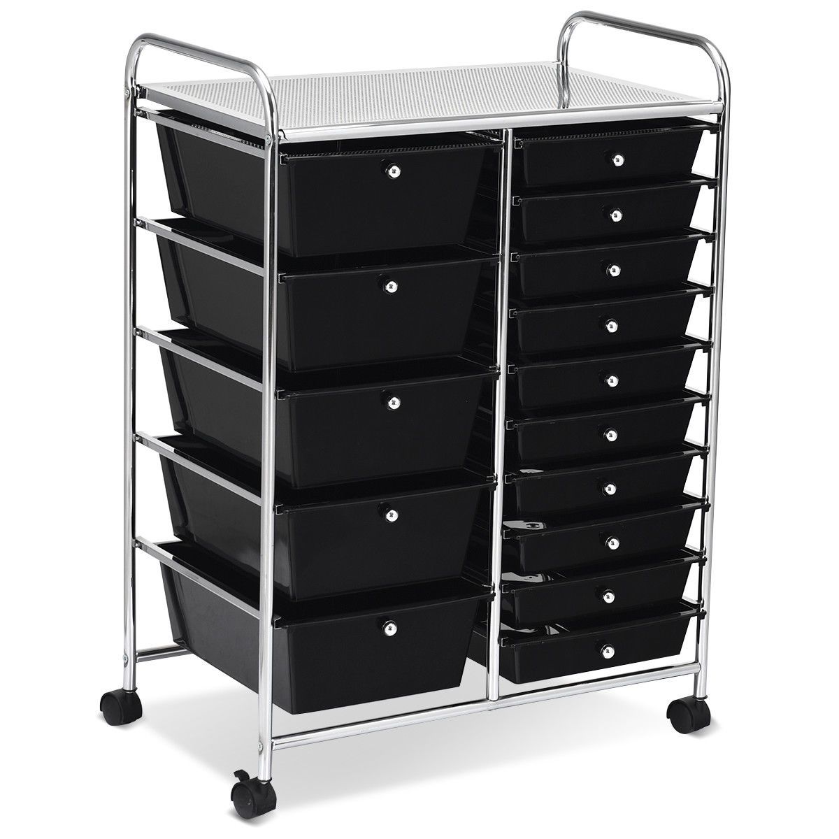 

Lifezeal 15 Drawer Rolling Organizer Cart Utility Storage Tools Scrapbook Paper Multi-use