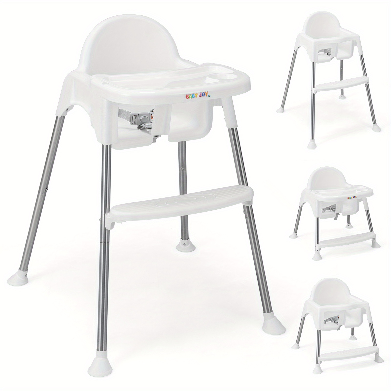 

Lifezeal 4-in-1 Convertible Baby High Chair Feeding W/ Removable Double Tray& Footrest