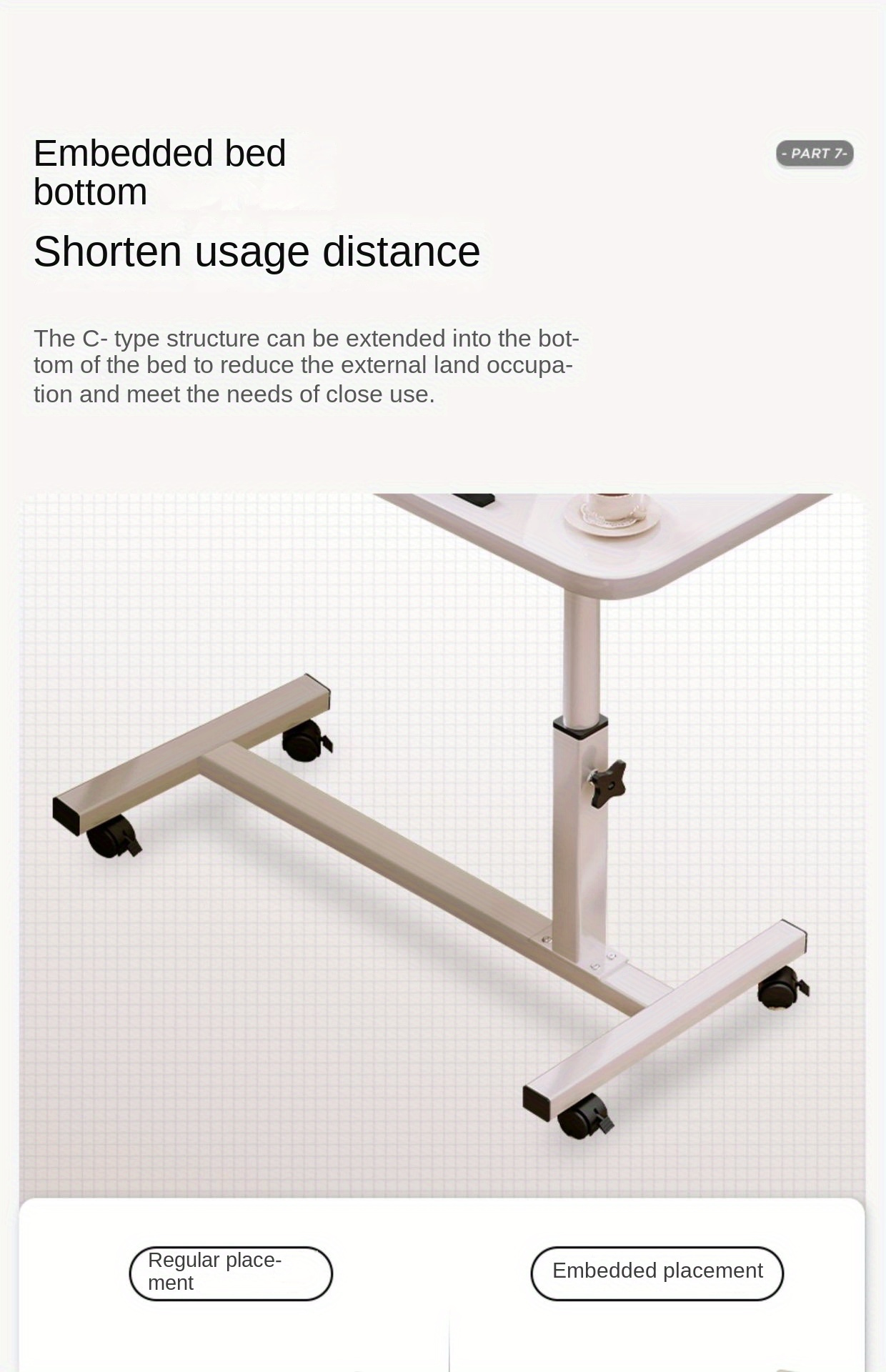 floor standing bedside table minimalist lifting table folding   table lazy household bedroom bedside student   desk details 11