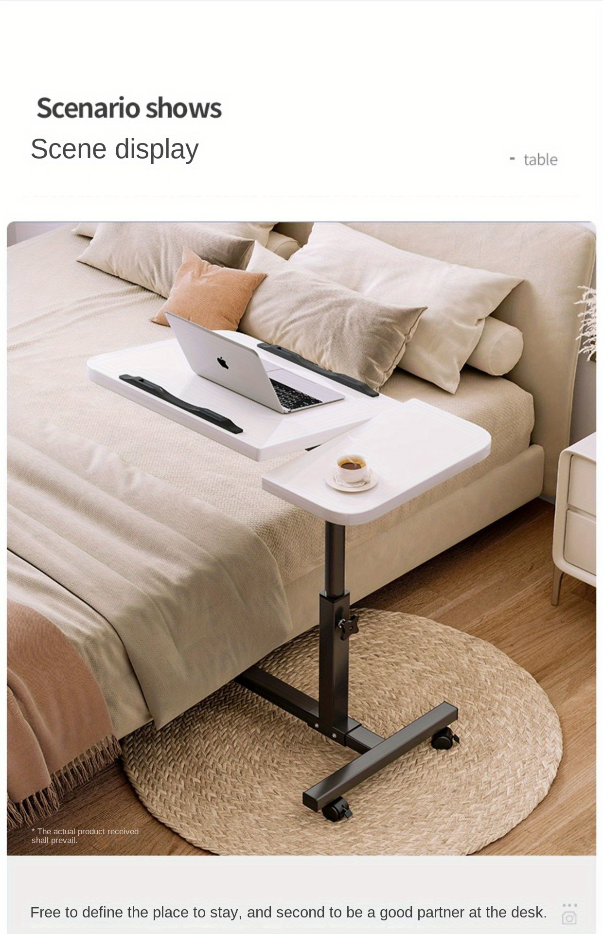 floor standing bedside table minimalist lifting table folding   table lazy household bedroom bedside student   desk details 15