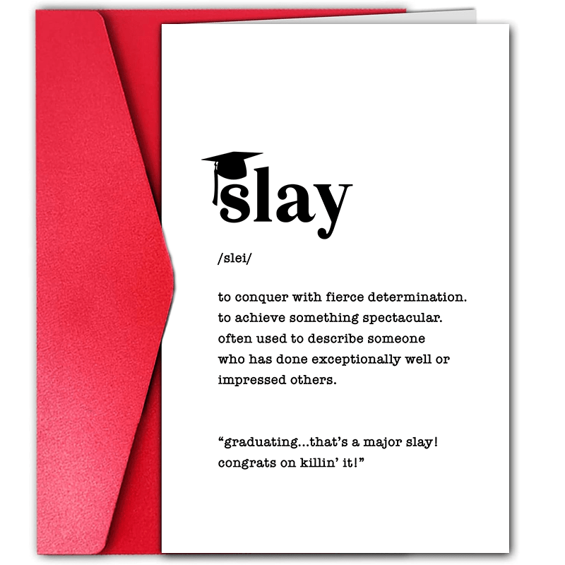 

1pc, Graduate Card, High School, College Graduation Card, Class Of 2024 Card, Funny Graduation Card, Slay Graduation Card, For