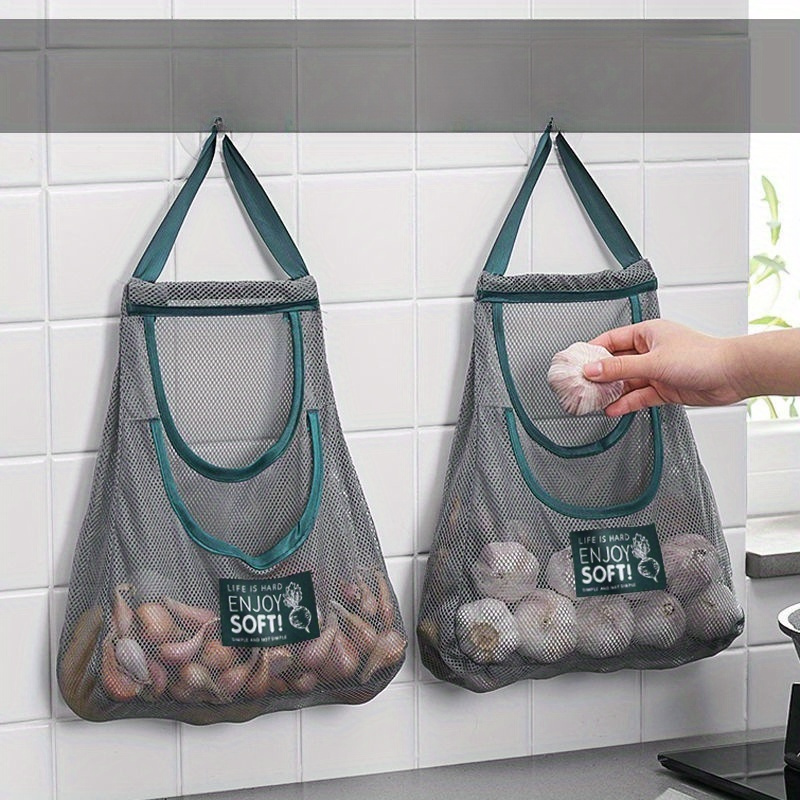 

Kitchen Storage Net Bag - , , And -to- Organizer For Fruits, Vegetables, , Garlic, And - -saving Mounted