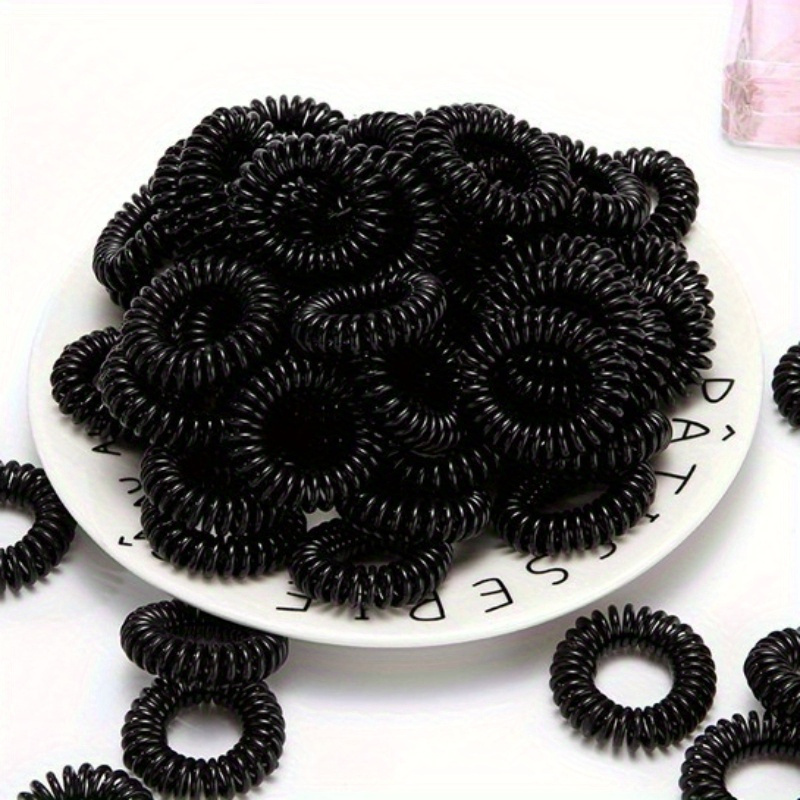 

Lot de 20 élastiques pour cheveux, scrunchies en plastique en de cordon de téléphone, mignons élastiques minimalistes pour de cheval - Accessoires capillaires pour femmes et filles de 14 ans et plus