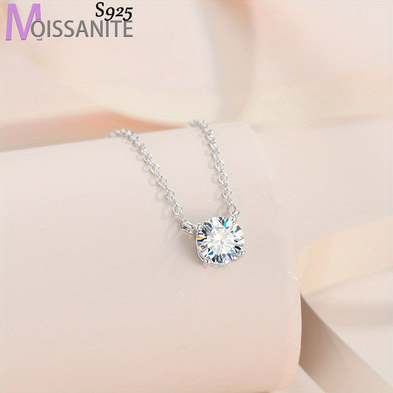 

925 Sterling Silver 1ct/2ct/3ct Moissanite Pendant Necklace For Men And Women, Fashionable Valentine's Day Birthday Anniversary Party Banquet Jewelry