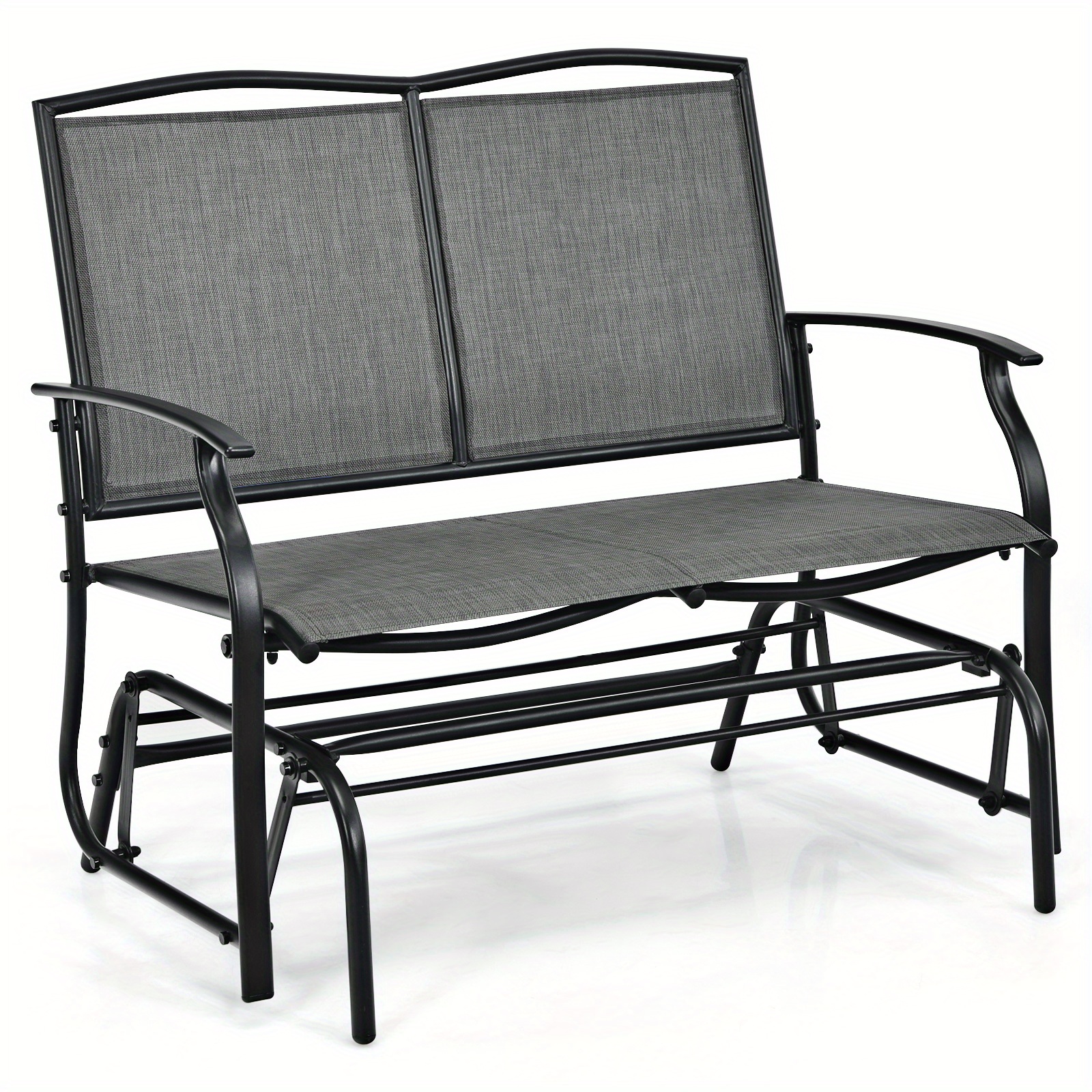 

Costway Patio Glider Rocking Bench Double 2 Person Chair Loveseat Garden Grey