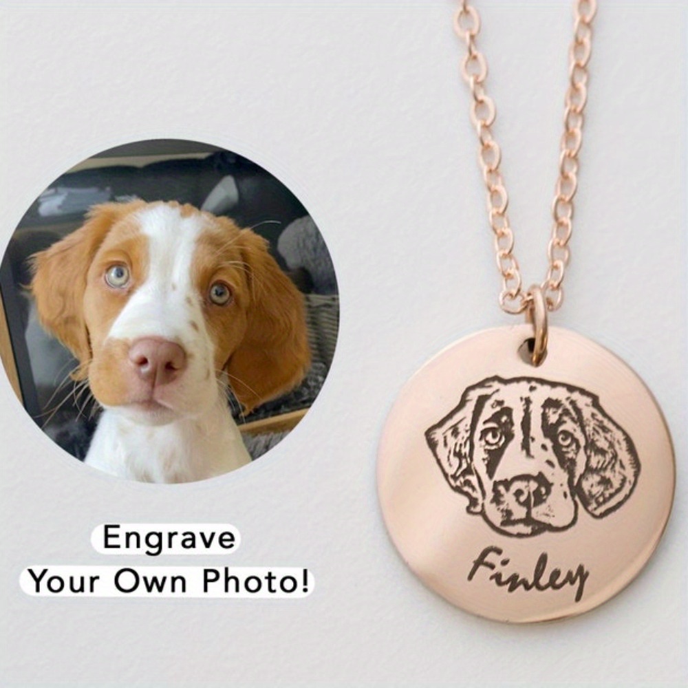 

Custom Pet Portrait Necklace, Personalized Gift For Mom, Women, Best Friend, Dog Mom, Cat Mom