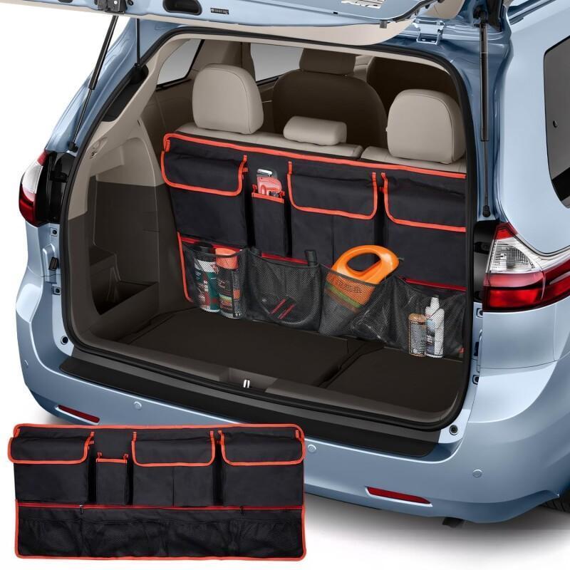 

Car Trunk Organizer, Car Trunk Hanging Organizer, Car Interior Accessories With 5 Pockets & 4 Mesh Pouches For Suv, Truck, Van, Cargo