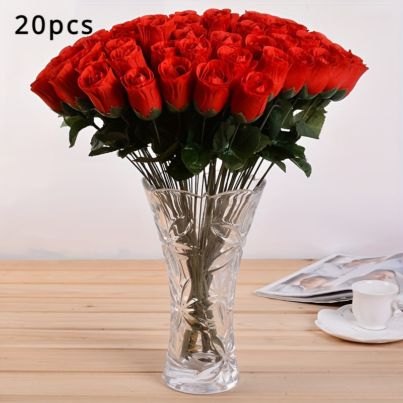 TEMU 20 Pcs Artificial , Real Touch Oxidation Resistant Plastic Flowers, No Electricity Required Stake-mount For Garden, Wedding, Birthday, Room Decor, Outdoor Holiday Decorations