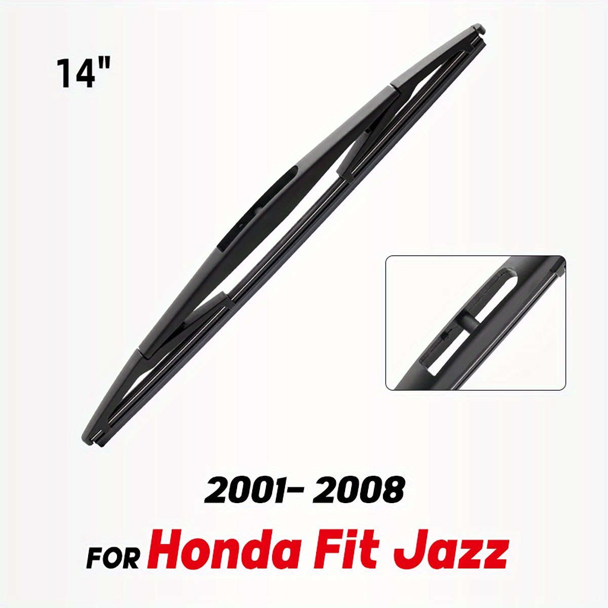 TEMU Wiper 14" Rear Wiper Blade For Fit Jazz 2001 2002 2003 2004 2005 2006 2007 2008 Windshield Windscreen Rear Window