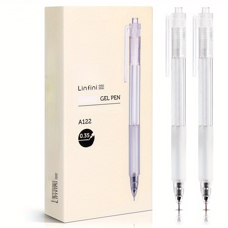 

Linfini Gel Pens, 0.35mm Extra Fine Point, Quick Dry Ink, Durable Tungsten Carbide Tip, Smooth Writing For Office & Finance, Pack Of 12