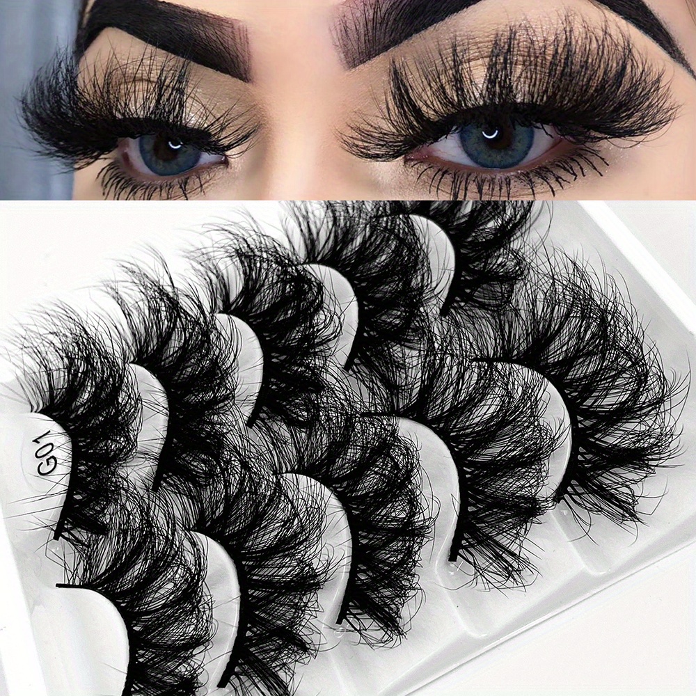 

5 Pairs 25mm 8d Fake Lashes Bulk Fluffy Natural False Eyelashes Fake Eyelashes