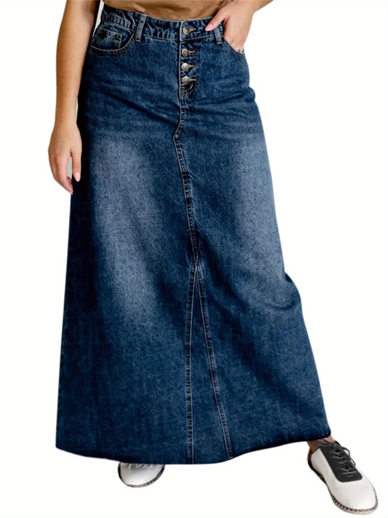 Ladies shops blue jean skirts