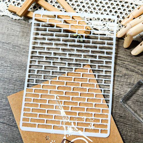 1pc newly stencils featuring a brick wall design painting decorations scrapbooking embossing folders card making photo gifts or crafts