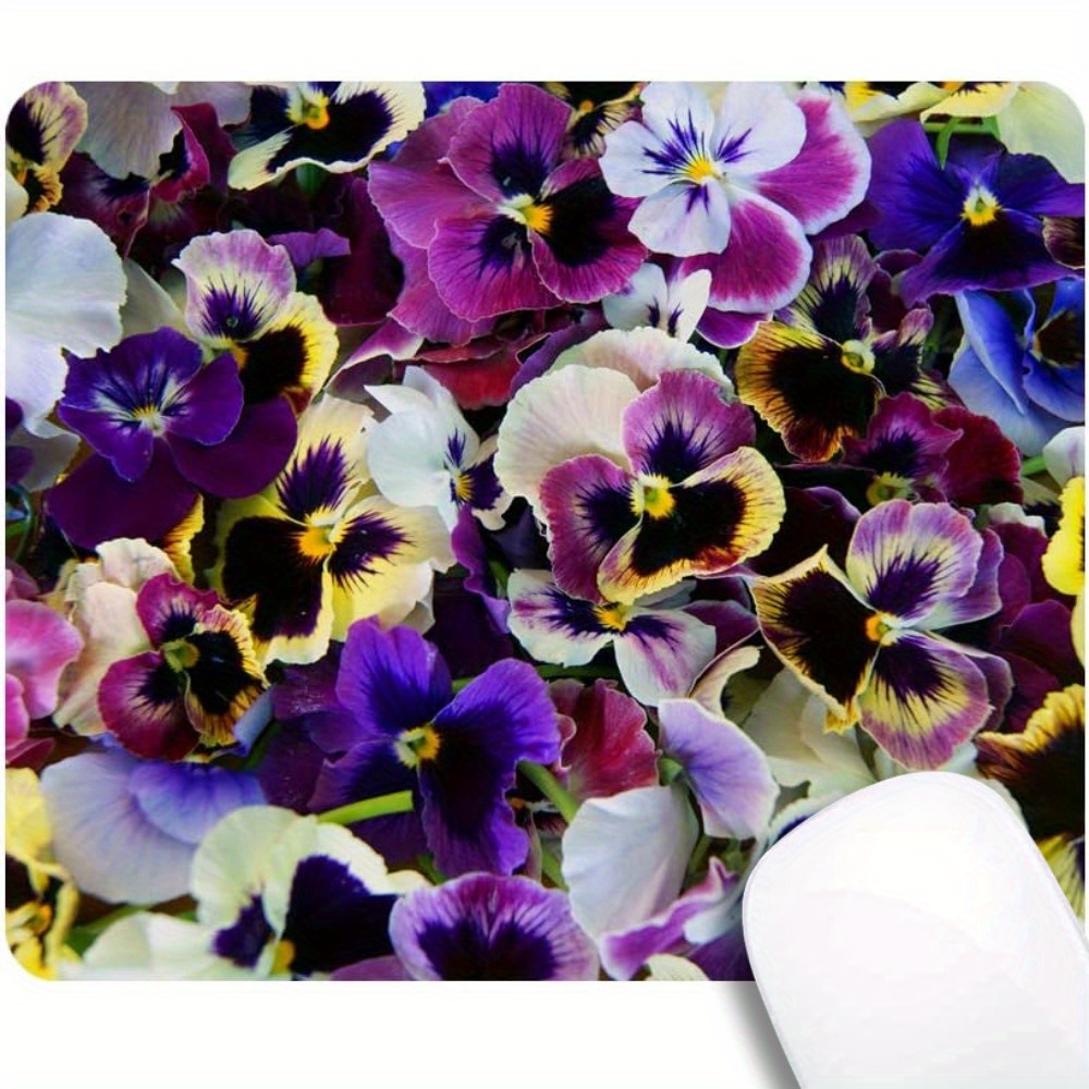 

Colorful Floral Background Gaming Mouse Pad: Flower Pansy Design, Non-slip Rubber, 9.5" X 7.9", Suitable For Computers, Laptops, Offices, And Homes
