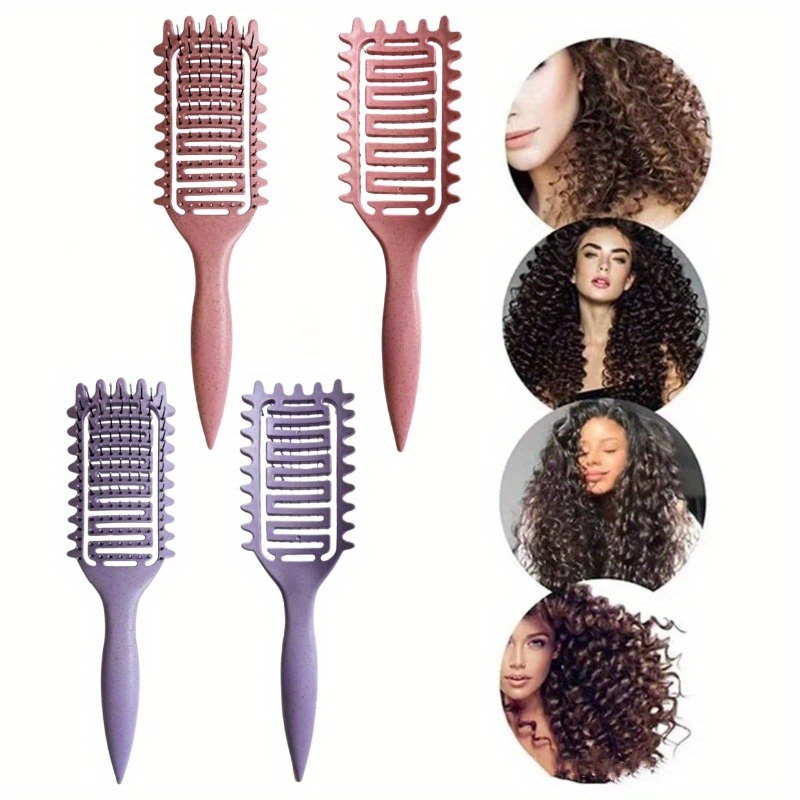 

Defining Brush Portable Hollow Hair Comb With Prongs Define Styling Brush Curved Vented Detangling Brush Styling Tool