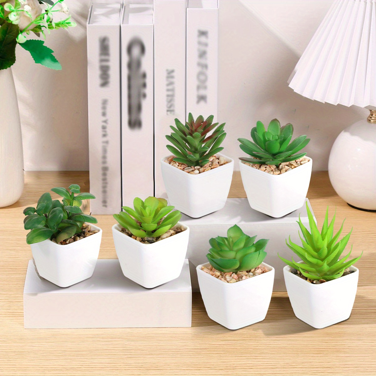 

6-pack Artificial Succulent Plants With Pots - Home Decor Faux Aloe Tabletop Greenery For Various Room Types, Plastic Plants For Reunion & All-season Use, Father's Day, Mother's Day, Graduation Decor