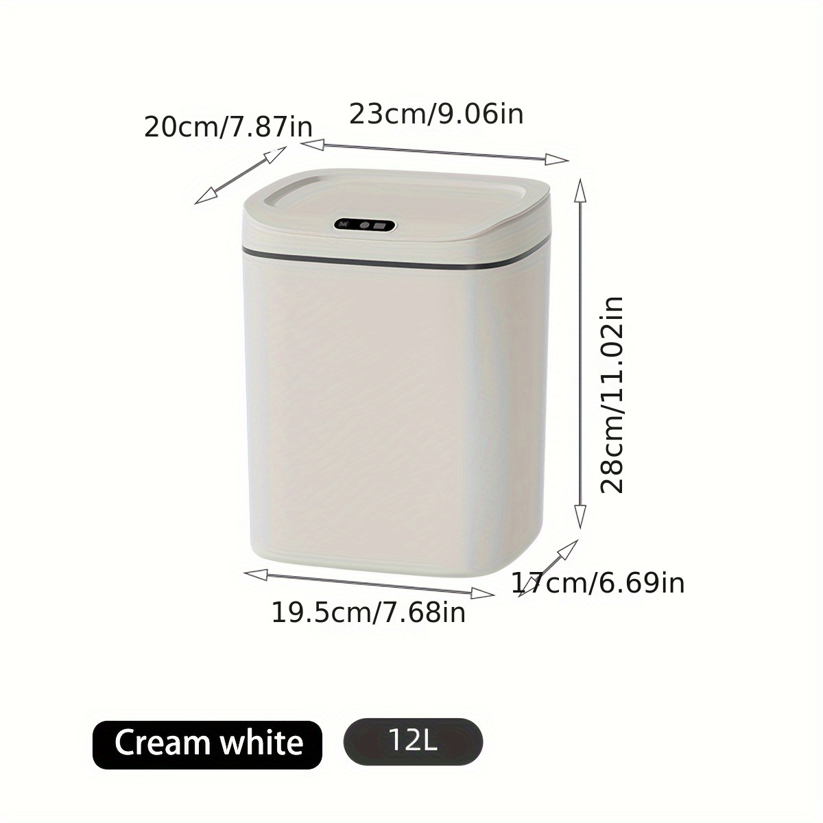 TEMU [hot ] Hotu -close For Trash Can Induction Switch - , Rectangular Bin For & Bathroom