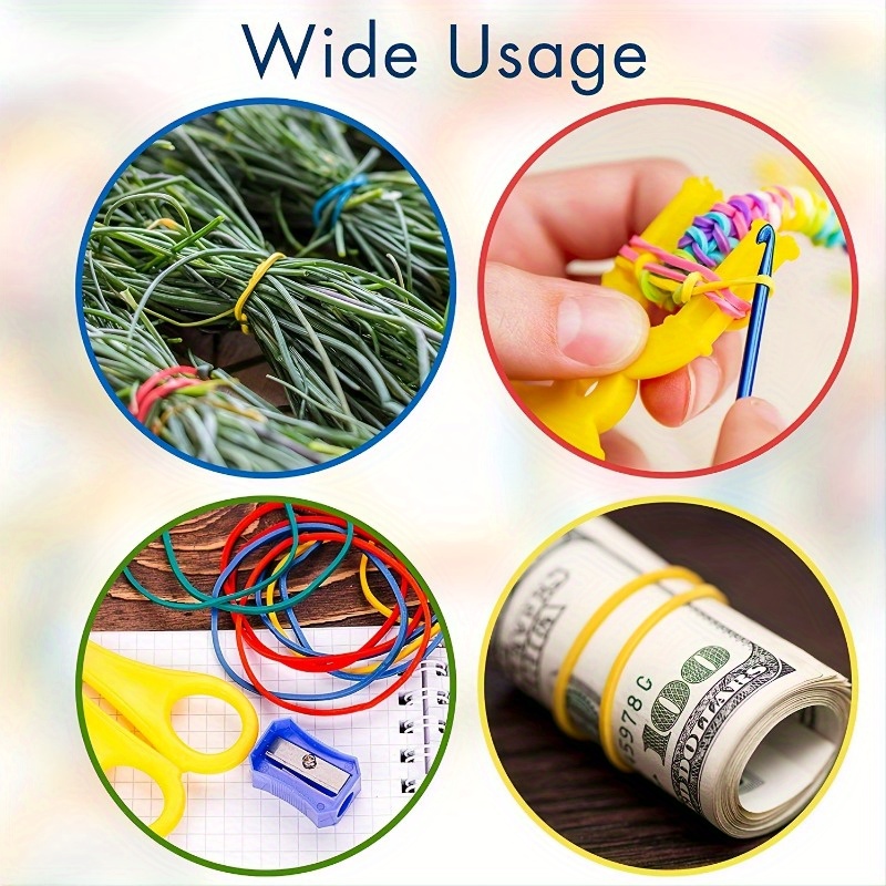 100/333/555 Pack Durable Elastic Rubber Bands - 38mm Stretchy & Sturdy Synthetic Rubber Rings for Office, School, and Home Use