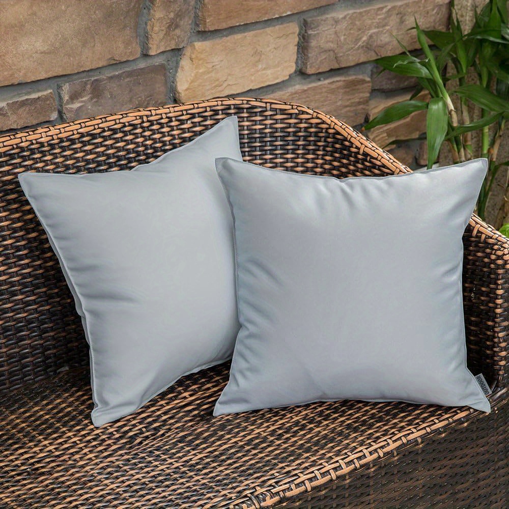 

2 Pack Pillow Covers Square Waterproof Decorative Outdoor Garden Cushion Sham Throw Pillowcase Shell For Spring Patio Tent Couch 18x18 Inch