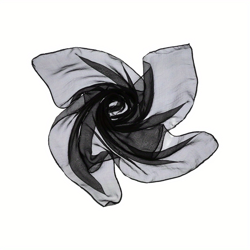 TEMU 1pc Thin Scarf Versatile Performance Dance New Small Square Scarf Candy-colored All-match Gauze Scarf