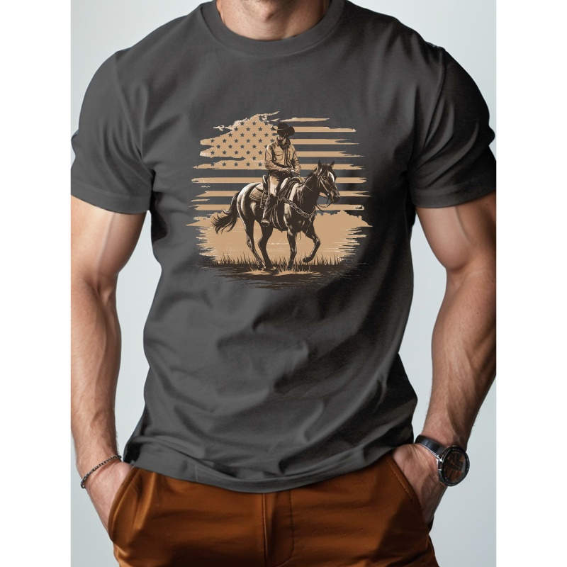 

Riding American Cowboy Pure Cotton Men's Tshirt Comfort Fit