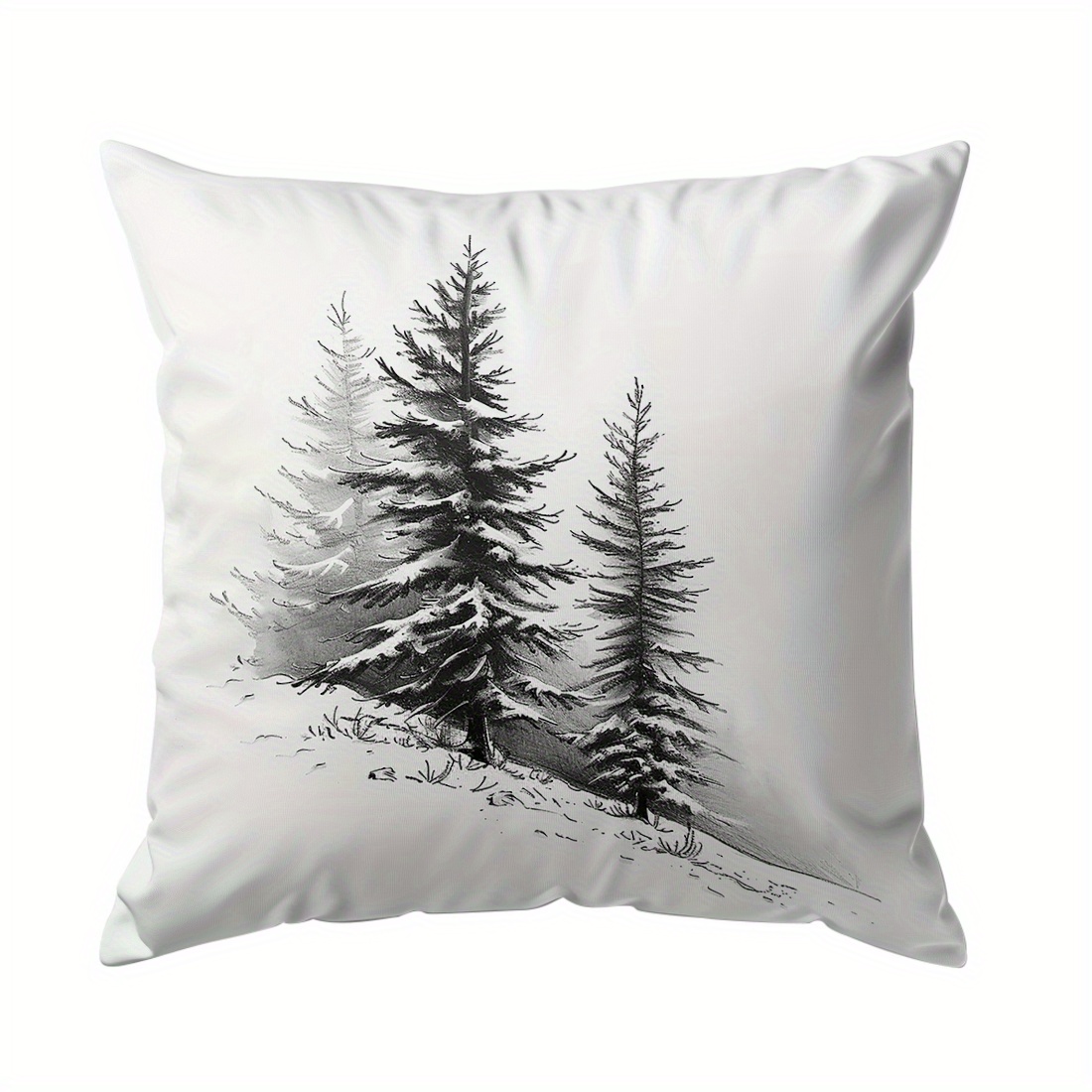 

1pc Pine Tree Art Painting Single Sided Throw Pillow Cover 45*45cm Home Decoration Sofa Living Room Decoration Pillow