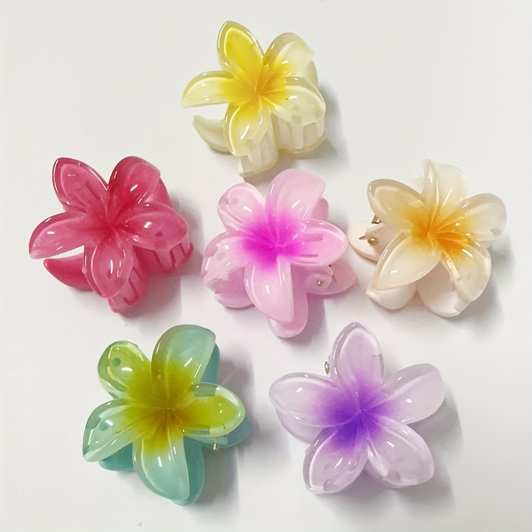 

3-piece Elegant Floral Hair Clips - Non-slip, Vintage Style Ponytail Holders For Women & Girls
