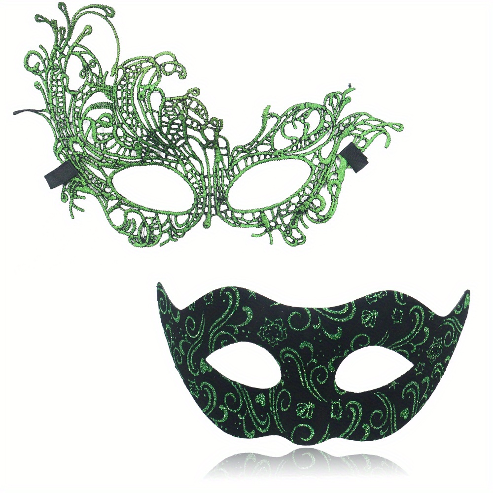 2pcs masquerade mask couple lace plastic venetian - Temu South Africa