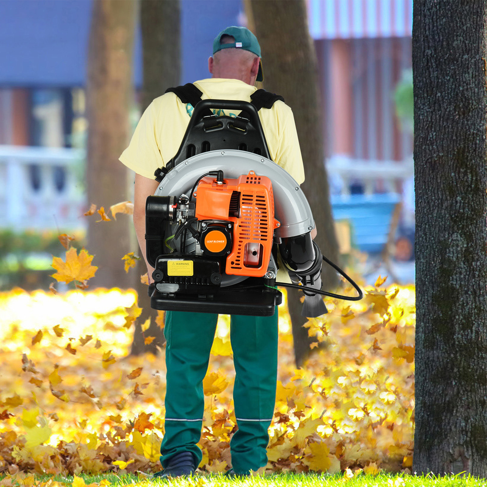 

1pc Professional Backpack Leaf Blower, 2-stroke Engine, Multi-purpose Outdoor Yard Snow And Leaf Blower, For Outdoor Stree Cleaning, 70x21x17in/180*45*54cm