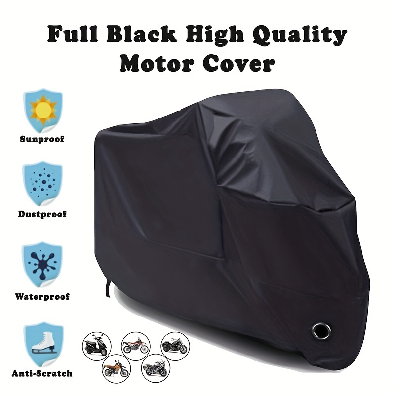 

Motorcycle Covers, Heavy Duty 420d Waterproof Uv Protective Tear Proof Motorbike Cover With Safety Cloth Lock Holes Design