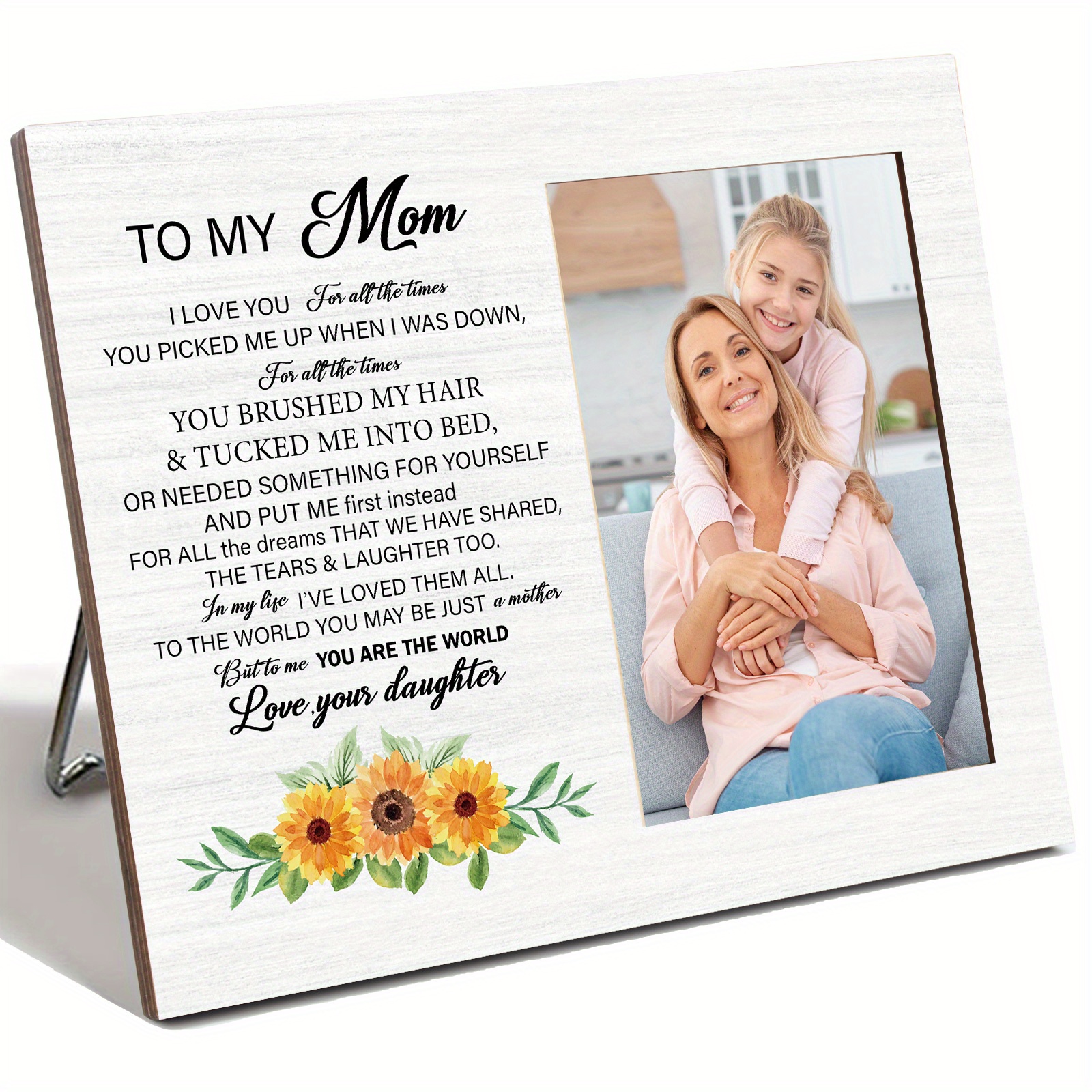item picture a   gift for mothers wooden photo frame with   message suitable for mothers day birthdays and christmas holds 4x6 inch photos