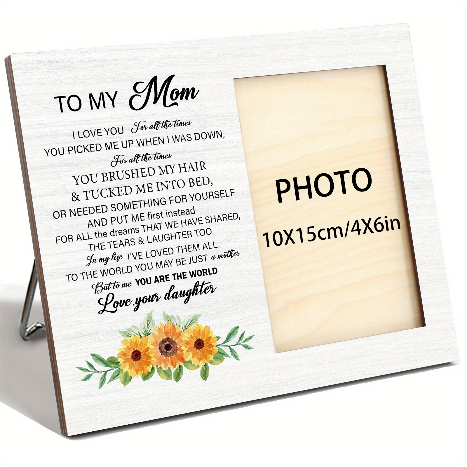 a   gift for mothers wooden photo frame with   message suitable for mothers day birthdays and christmas holds 4x6 inch photos