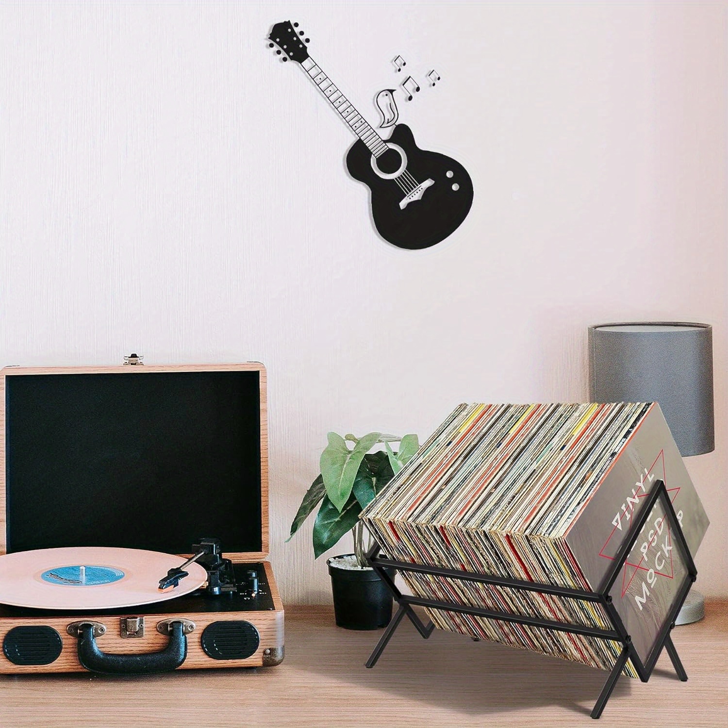 Cottage Charm Supporto per dischi in vinile a 5 livelli con ripiano per esporre i dischi, organizer in vinile di grande capacità, per 250-320 album per LP, CD, DVD, riviste, libri