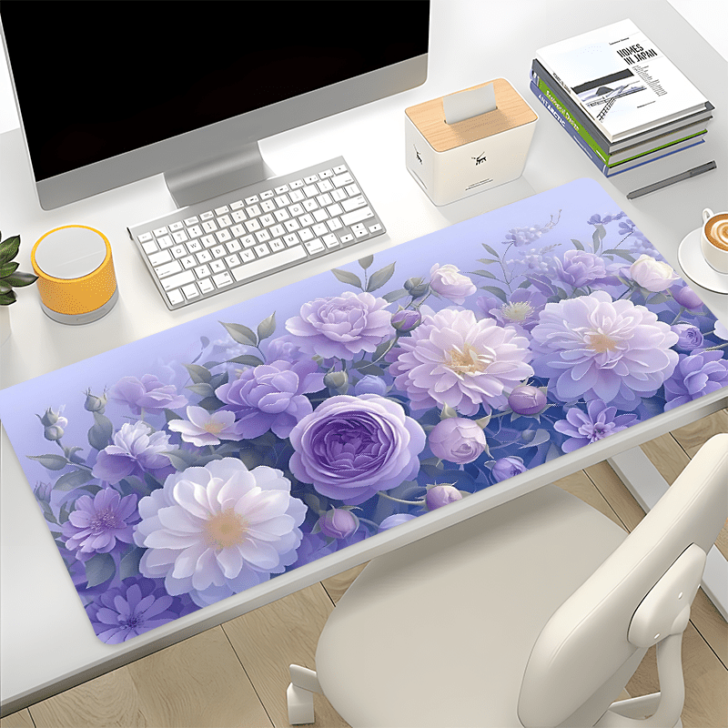 

Extra-large Daisy Gaming Mouse Pad - Hd Purple Floral Desk Mat With Non-slip Rubber Base, Perfect For Keyboard And Office Use, Ideal Gift For Boyfriend/girlfriend, 35.4x15.7 Inches