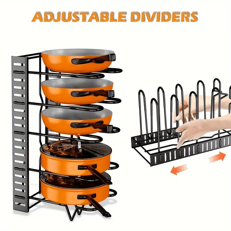 8 tier heavy duty pot rack organizer effortless kitchen details 2