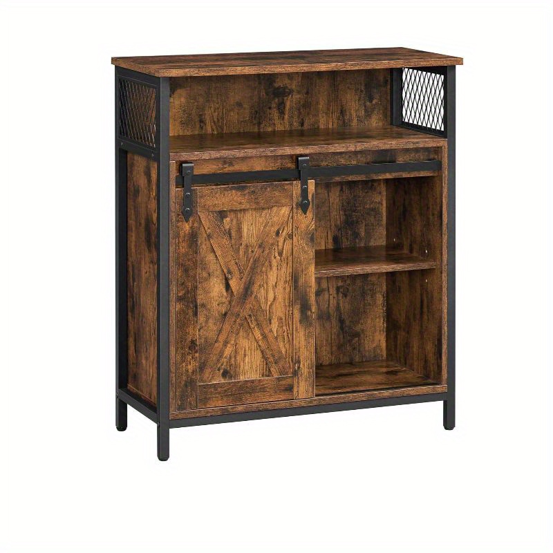 

Vasagle Buffet Cabinet, Sideboard With Open Compartment, Sliding Barn Door, 11.8"d X 27.6"w X 31.5"h