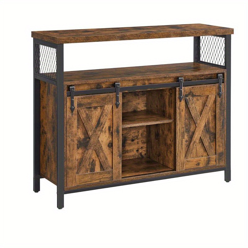 

Vasagle Buffet Cabinet, Storage Cabinet, Sideboard With 2 Sliding Barn Doors, Adjustable Shelves, 13 X 39.4 X 31.5 Inches, For Living Room