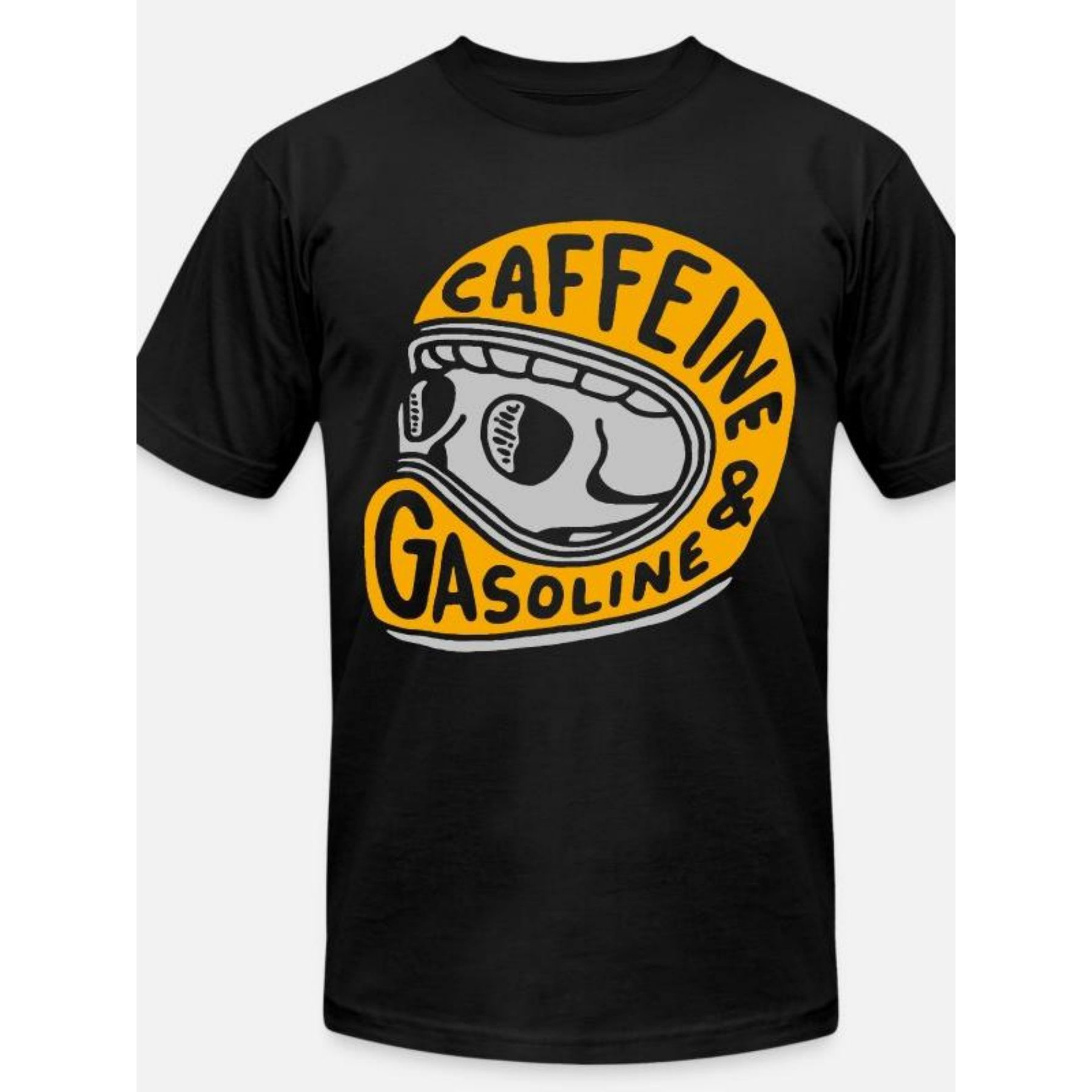 

Caffeine And Gasoline Funny Men's Short Sleeve Graphic T-shirt Collection Black