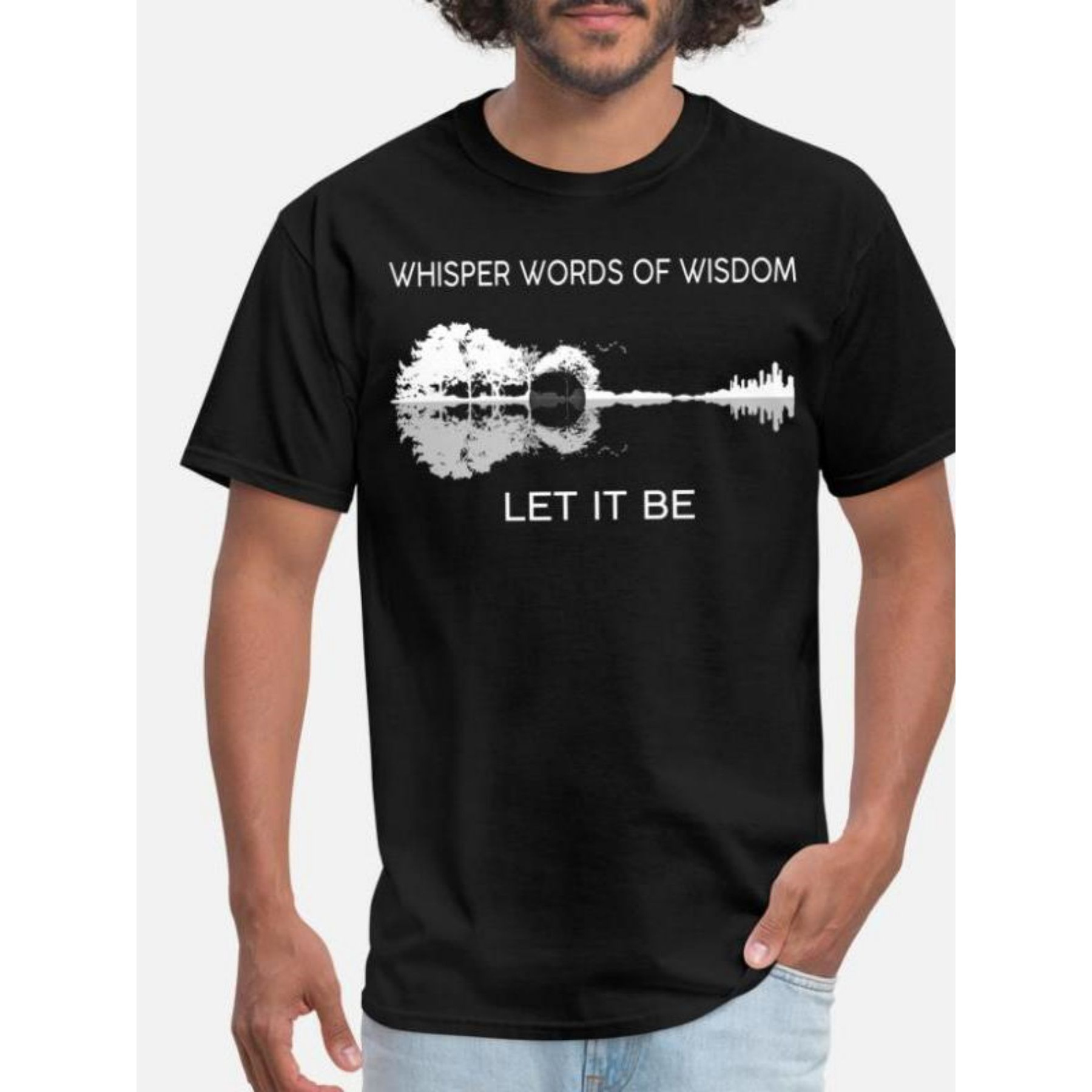 

Whisper Words Of Wisdom Let It Be Funny Men's Short Sleeve Graphic T-shirt Collection Black