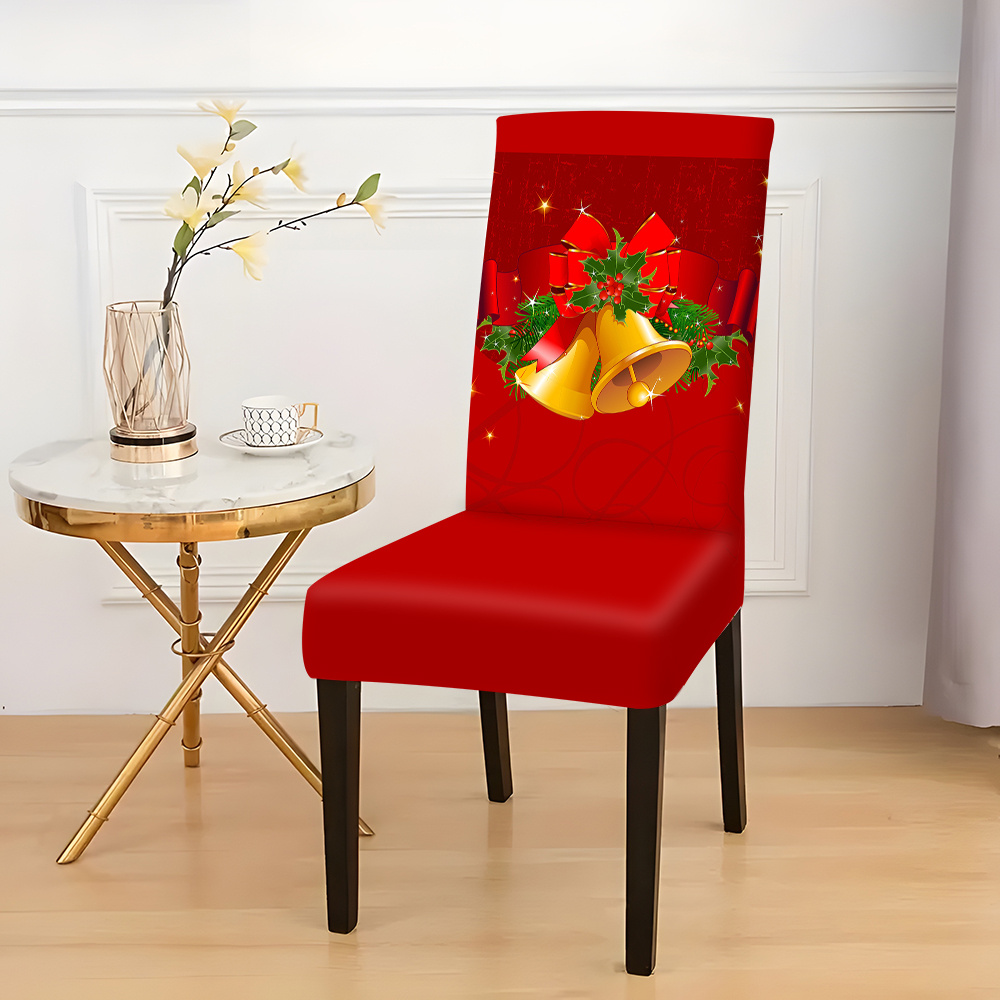 

2pcs/4pcs/6pcs Christmas Chair Cover, Personalized Fashion Printed Chair Cover, Chair Sofa Cover, Wedding, Restaurant, Office, Banquet, Party Decoration, Home Decoration