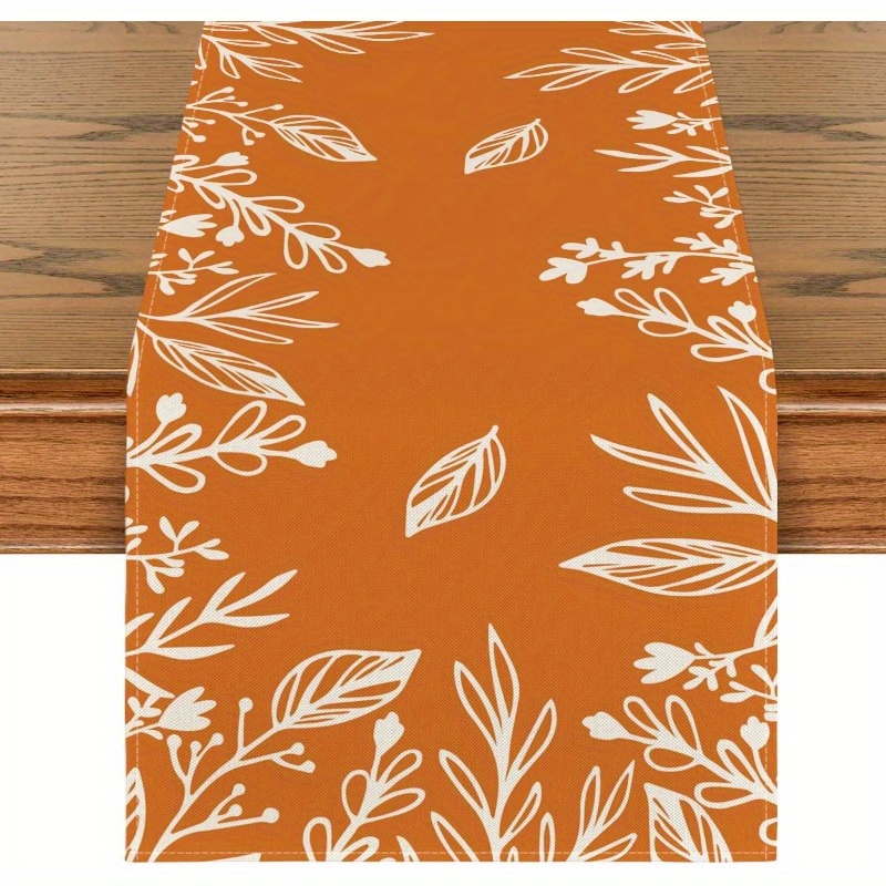 

1pc, Mode Orange Table Runner, Seasonal Autumn Kitchen Dining Table Decoration For Home Party Decor