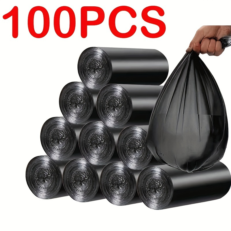 

Extra Thick 100-piece Disposable Trash Bags - Perfect For Kitchen, Bathroom, And Pet Waste